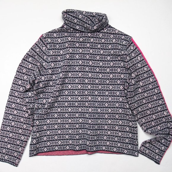 Anthropologie Maeve Ski Slope Turtleneck Sweater Navy & Pink - XL Petite XLP - Picture 6 of 11